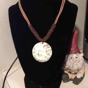 Lia Sophia Shell Medallion Statement Necklace